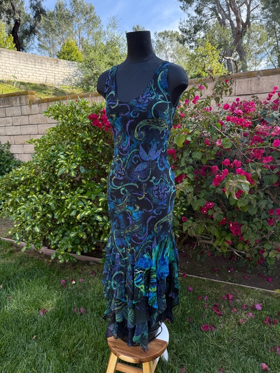 Chico's Dresses & Skirts - Deadstock Chicos Paisley Print Asymmetrical 100% Silk Dress